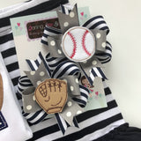 Baseball Bows -- Baseball Pigtail Bow Set in your team colors - Darling Little Bow Shop