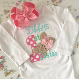 Baby Girl Easter bodysuit or infant gown -- My 1st Easter - Darling Little Bow Shop