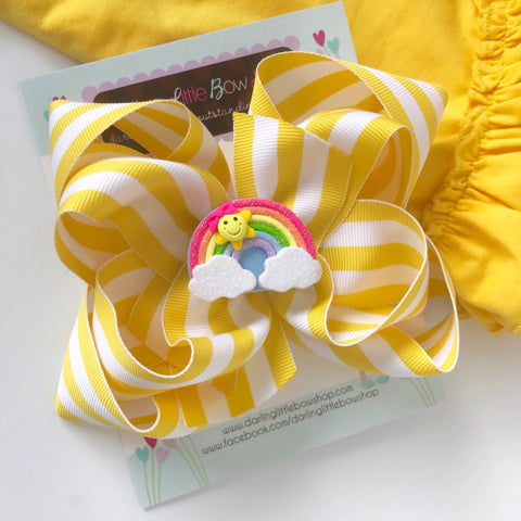 Sunshine Bow, Sun Bow, Sunshine Hairbow - Darling Little Bow Shop
