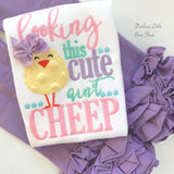 Easter Chick Shirt or Bodysuit for girls -- looking this cute ain't CHEEP -- lavender, pink, blue, mint, yellow - Darling Little Bow Shop