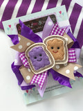 Peanut Butter Jelly hairbow -- We go Together Like PB and Jelly - Darling Little Bow Shop
