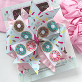 Donut Hairbow in pastel colors, optional headband - Darling Little Bow Shop