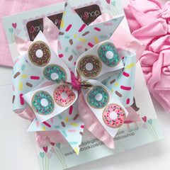 Donut Hairbow in pastel colors, optional headband