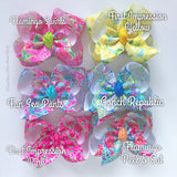 Lilly Pulitzer inspired bows hairbows 6 prints available -- choose 4", double stacked or 7" bows -- AMAZING quality handmade in Tennessee - Darling Little Bow Shop