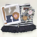 Baseball Bows -- Baseball Pigtail Bow Set in your team colors - Darling Little Bow Shop