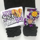 Softball Bows -- Softball Hairbow Set --  Pigtail Bow Set in your team colors - Darling Little Bow Shop