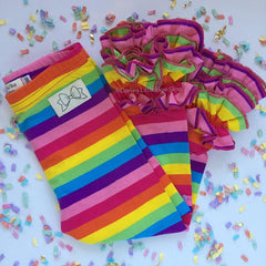Rainbow Ruffle Leggings - Rainbow Icings Ruffle Leggings - gorgeous knit ruffle leggings - size NB to 10