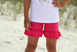 Hot Pink Ruffle Shorties, Hot Pink Ruffle Shorts - knit ruffle shorties sizes 6m to girls 10 - Darling Little Bow Shop