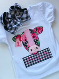 Buffalo Plaid hairbow -- 6” or 4-5" Large hairbow with optional headband -- white and black buffalo plaid - Darling Little Bow Shop