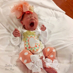 Newborn Coming Home Outfit in peach, mint and gold