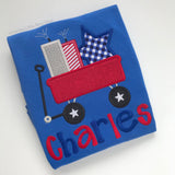 Fireworks Wagon shirt or bodysuit for boys for 4th of July - Darling Little Bow Shop