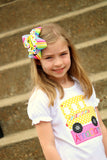 Girls School Bus Shirt, bus shirt for back to school - Darling Little Bow Shop