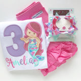 Mermaid Birthday Tutu Outfit for girls - Darling Little Bow Shop