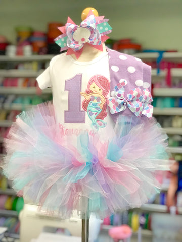 Mermaid Birthday Tutu Outfit for girls - Darling Little Bow Shop