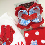 Ruby Slippers Hairbow, Dorothy Wizard of Oz hairbow - Darling Little Bow Shop