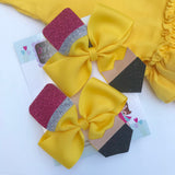 Pencil HairBows - order as a single bow or pigtail set - perfect for kindergarten or preschool - Darling Little Bow Shop