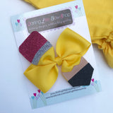 Pencil HairBows - order as a single bow or pigtail set - perfect for kindergarten or preschool - Darling Little Bow Shop
