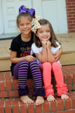 Grape Ruffle Leggings - Purple Icings Ruffle Leggings - gorgeous knit ruffle leggings - size NB to 10 - Darling Little Bow Shop