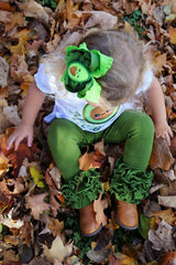 Olive Ruffle Leggings - Olive Green Icings Ruffle Leggings