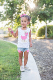 Flamingo shirt, tank top or bodysuit for girls - pink and gold for summertime - flamingo shirt for the beach - Darling Little Bow Shop