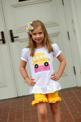 Girls School Bus Shirt, bus shirt for back to school