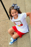 Girls Chalkboard Shirt for back to school, first day of Kindergarten,  chalkboard shirt with grade and name - Darling Little Bow Shop