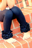 Black Ruffle Leggings - black knit ruffle leggings - comfy knit ruffle pants size Newborn to 10 - Darling Little Bow Shop
