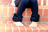 Black Ruffle Leggings - black knit ruffle leggings - comfy knit ruffle pants size Newborn to 10 - Darling Little Bow Shop