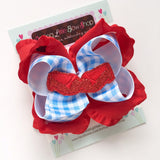 Ruby Slippers Hairbow, Dorothy Wizard of Oz hairbow - Darling Little Bow Shop