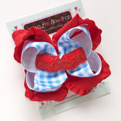 Ruby Slippers Hairbow, Dorothy Wizard of Oz hairbow