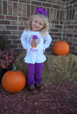 Thanksgiving bodysuit or shirt for girls -- Pretty Plum Turkey - Darling Little Bow Shop