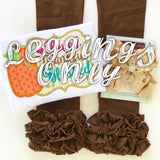 Brown Ruffle Leggings - Chocolate Icings Ruffle Leggings - Darling Little Bow Shop