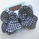Houndstooth bow, houndstooth hairbow -- 4-5" or 6" lightweight bow - Darling Little Bow Shop