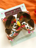 Turkey HairBow - Thanksgiving Bow choose 4-5" or 6" - Darling Little Bow Shop
