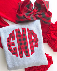 Buffalo Plaid monogram sweatshirt