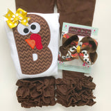 Turkey HairBow - Thanksgiving Bow choose 4-5" or 6" - Darling Little Bow Shop