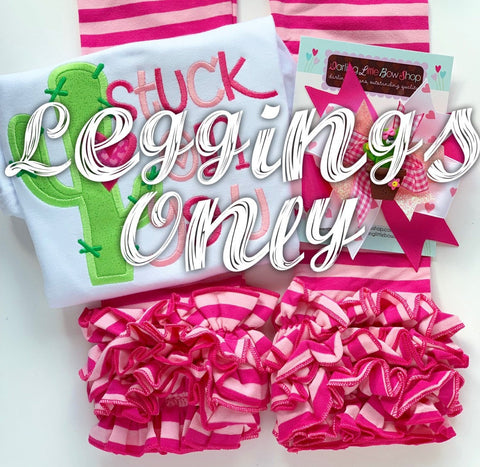 Pink Taffy Ruffle Leggings - striped Icings Ruffle Leggings - Darling Little Bow Shop