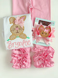 Easter Bunny Shirt or Bodysuit for girls - Hippity Hop - pastel pink, mint - Darling Little Bow Shop