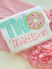 TWO Donut Birthday Shirt or Bodysuit for Girls
