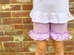 Lavender Ruffle Shorties, Light purple Ruffle Shorts