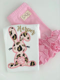 Easter Shirt or Bodysuit for girls -- Sassy Bunny -- Easter Bunny bodysuit or shirt -- pink and gold bunny shirt - Darling Little Bow Shop