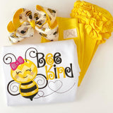 Bee Bow, Bumblebee hairbow - choose 4-5" or 6" bow - Darling Little Bow Shop