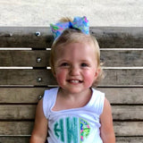 Mermaid Girls shirt, ruffle shirt, tank or bodysuit - Magical Mermaid Monogram - light blue and Lilly inspired monogram - Darling Little Bow Shop