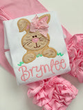 Easter Bunny Shirt or Bodysuit for girls - Hippity Hop - pastel pink, mint - Darling Little Bow Shop
