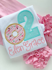 Donut Birthday Shirt or Bodysuit for Girls