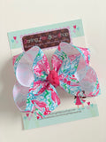 Lilly Pulitzer inspired bows hairbows 6 prints available 4", 5" double or 7" bows - Darling Little Bow Shop