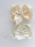 Ivory Bow, Offwhite Hairbow -- CHOOSE from 2 shades -- 3" 4" 5" or 6" bow - Darling Little Bow Shop