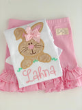 Easter Bunny Shirt or Bodysuit for girls - Hippity Hop - pastel pink, mint - Darling Little Bow Shop