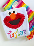 Elmo Shirt or Bodysuit for Girls, rainbow colors elmo birthday shirt - Darling Little Bow Shop