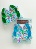 Dinosaur Bow, dinosaur hairbow choose 4-5" or 7" - Darling Little Bow Shop